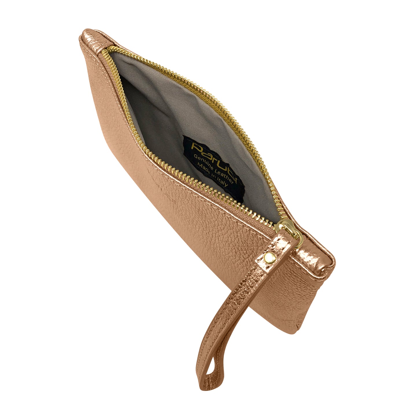 Pochette Donna a Mano, In Vera Pelle Laminata, Made in Italy, Modello Aura Parubi - vista 17