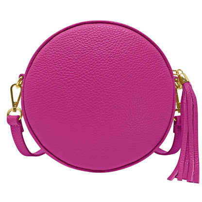 Borsa Donna a Tracolla Rotonda, In Vera Pelle, Made in Italy, Modello Dora Parubi Borse - vista 48