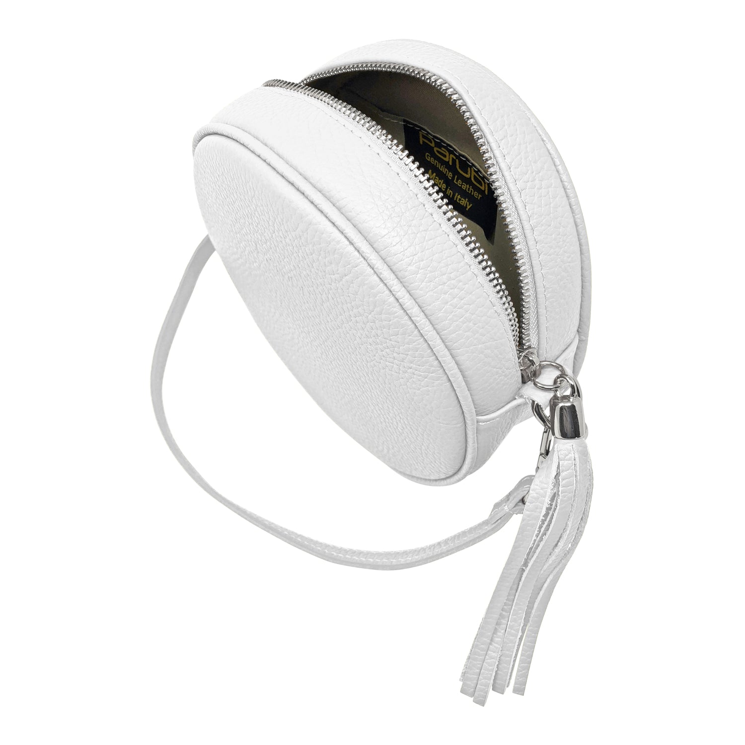 Borsa Donna a Tracolla Rotonda, In Vera Pelle, Made in Italy, Modello Dora Parubi Borse - vista 55