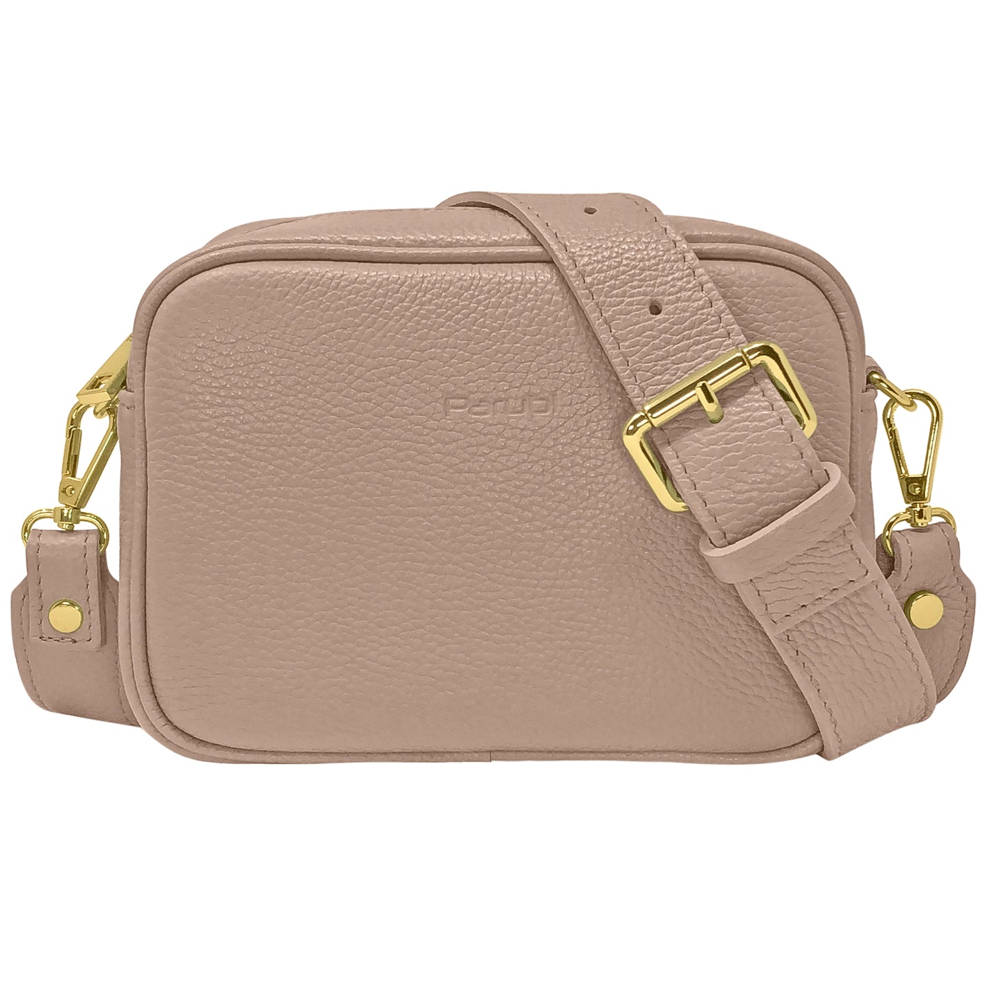 Borsa Donna a Tracolla, In Vera Pelle, Made in Italy, Modello Ginevra Parubi Borse Tortora - foto prodotto