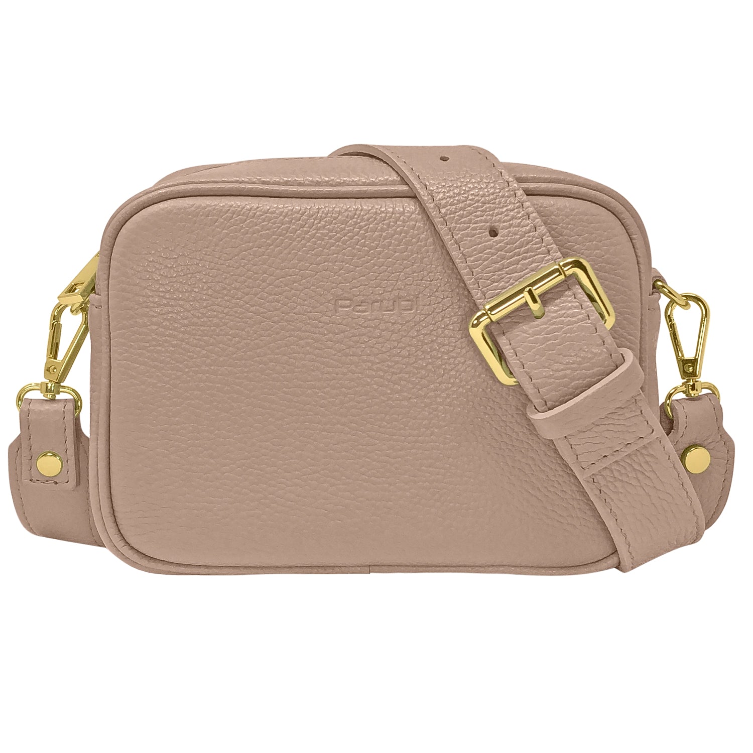 Borsa Donna a Tracolla, In Vera Pelle, Made in Italy, Modello Ginevra Parubi Borse Tortora - foto prodotto