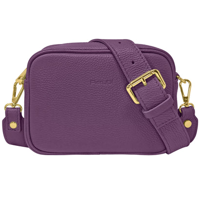 Borsa Donna a Tracolla, In Vera Pelle, Made in Italy, Modello Ginevra Parubi Borse Viola - vista 16