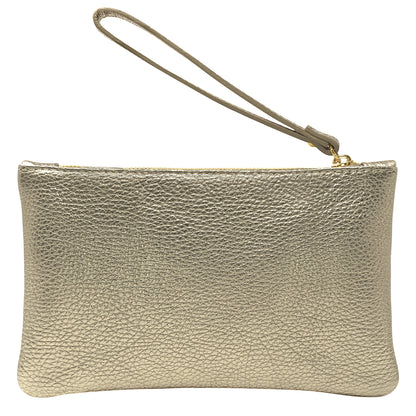 Pochette Donna a Mano, In Vera Pelle Laminata, Made in Italy, Modello Aura Parubi - vista 20