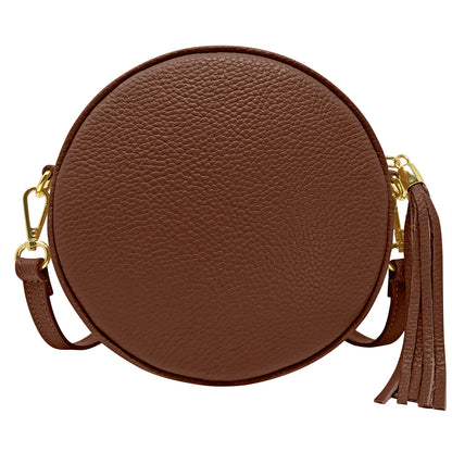 Borsa Donna a Tracolla Rotonda, In Vera Pelle, Made in Italy, Modello Dora Parubi Borse - vista 78