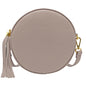 Borsa Donna a Tracolla Rotonda, In Vera Pelle, Made in Italy, Modello Dora Parubi Borse Tortora - vista 96