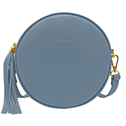 Borsa Donna a Tracolla Rotonda, In Vera Pelle, Made in Italy, Modello Dora Parubi Borse Avio - vista 56