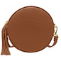 Borsa Donna a Tracolla Rotonda, In Vera Pelle, Made in Italy, Modello Dora Parubi Borse Marrone Chiaro - vista 81