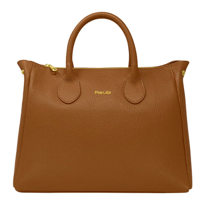 Borsa Donna a Mano con Tracolla, In Vera Pelle Morbida, Made in Italy, Modello Ada Parubi Borse Marrone Chiaro - vista 73