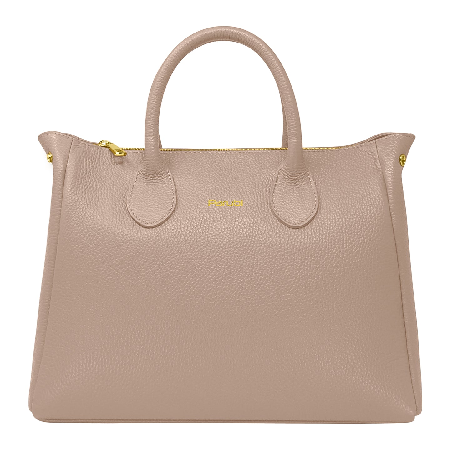 Borsa Donna a Mano con Tracolla, In Vera Pelle Morbida, Made in Italy, Modello Ada Parubi Borse Tortora - vista 25