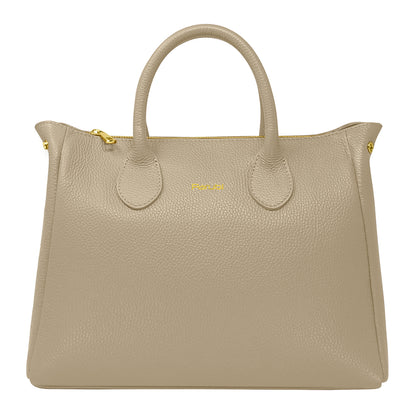 Borsa Donna a Mano con Tracolla, In Vera Pelle Morbida, Made in Italy, Modello Ada Parubi Borse Sabbia - vista 103