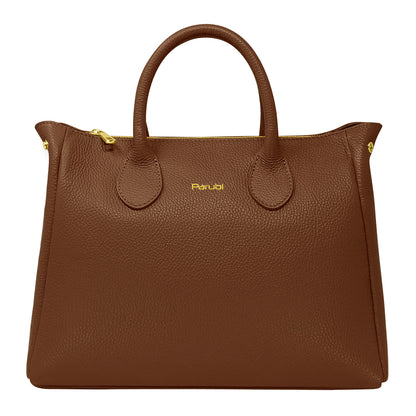 Borsa Donna a Mano con Tracolla, In Vera Pelle Morbida, Made in Italy, Modello Ada Parubi Borse Marrone - vista 151