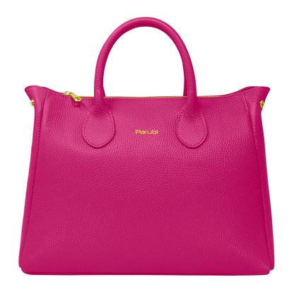 Borsa Donna a Mano con Tracolla, In Vera Pelle Morbida, Made in Italy, Modello Ada Parubi Borse Fucsia - vista 115