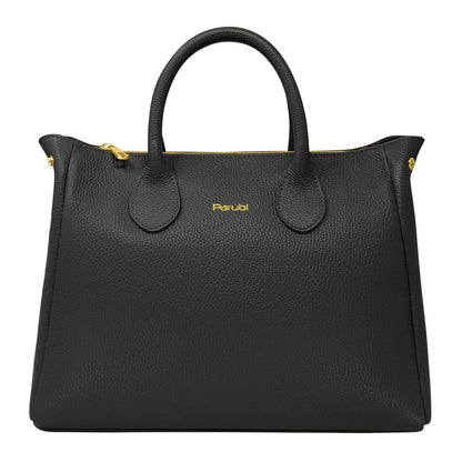 Borsa Donna a Mano con Tracolla, In Vera Pelle Morbida, Made in Italy, Modello Ada Parubi Borse Nero - vista 7