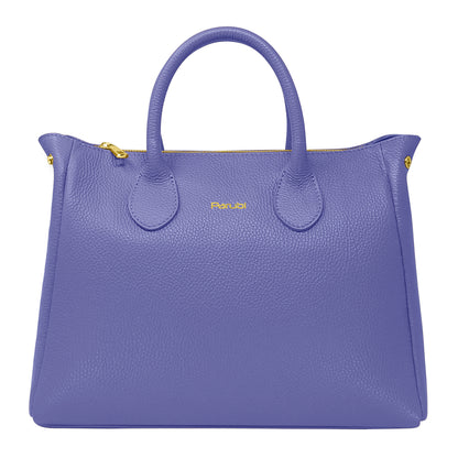 Borsa Donna a Mano con Tracolla, In Vera Pelle Morbida, Made in Italy, Modello Ada Parubi Borse Blu Fiordaliso - vista 91