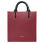 Borsa Donna a Mano con Tracolla, In Vera Pelle Morbida, Made in Italy, Modello Clizia Parubi Borse Bordeaux - vista 153