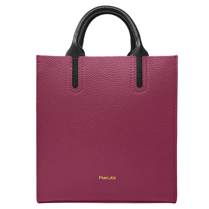 Borsa Donna a Mano con Tracolla, In Vera Pelle Morbida, Made in Italy, Modello Clizia Parubi Borse Porpora - vista 145