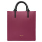 Borsa Donna a Mano con Tracolla, In Vera Pelle Morbida, Made in Italy, Modello Clizia Parubi Borse Porpora - vista 145