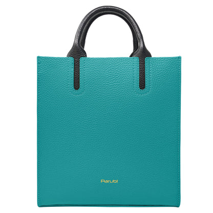 Borsa Donna a Mano con Tracolla, In Vera Pelle Morbida, Made in Italy, Modello Clizia Parubi Borse Turchese - vista 65