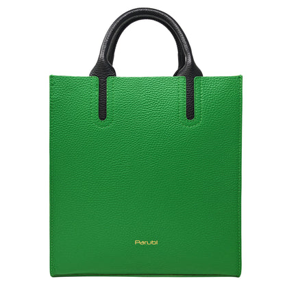 Borsa Donna a Mano con Tracolla, In Vera Pelle Morbida, Made in Italy, Modello Clizia Parubi Borse Verde Bottiglia - vista 17