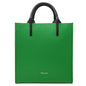 Borsa Donna a Mano con Tracolla, In Vera Pelle Morbida, Made in Italy, Modello Clizia Parubi Borse Verde Bottiglia - vista 17