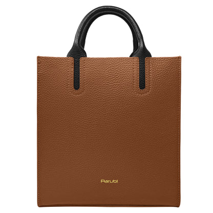Borsa Donna a Mano con Tracolla, In Vera Pelle Morbida, Made in Italy, Modello Clizia Parubi Borse Marrone Chiaro - vista 113