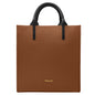 Borsa Donna a Mano con Tracolla, In Vera Pelle Morbida, Made in Italy, Modello Clizia Parubi Borse Marrone Chiaro - vista 113