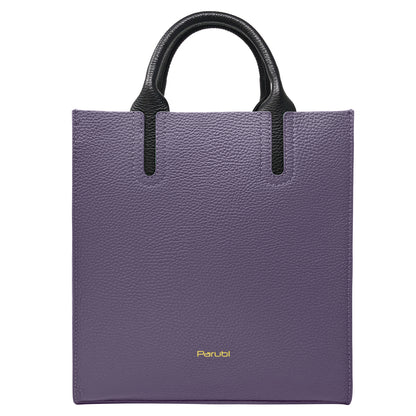 Borsa Donna a Mano con Tracolla, In Vera Pelle Morbida, Made in Italy, Modello Clizia Parubi Borse Malva - vista 161