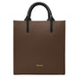 Borsa Donna a Mano con Tracolla, In Vera Pelle Morbida, Made in Italy, Modello Clizia Parubi Borse Cacao - vista 89