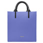 Borsa Donna a Mano con Tracolla, In Vera Pelle Morbida, Made in Italy, Modello Clizia Parubi Borse Blu Fiordaliso - vista 49
