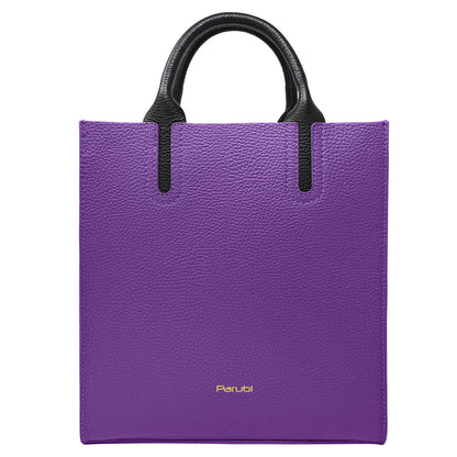 Borsa Donna a Mano con Tracolla, In Vera Pelle Morbida, Made in Italy, Modello Clizia Parubi Borse Viola - vista 169