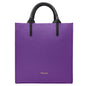 Borsa Donna a Mano con Tracolla, In Vera Pelle Morbida, Made in Italy, Modello Clizia Parubi Borse Viola - vista 169