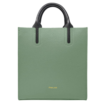 Borsa Donna a Mano con Tracolla, In Vera Pelle Morbida, Made in Italy, Modello Clizia Parubi Borse Verde Salvia - vista 41
