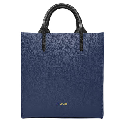 Borsa Donna a Mano con Tracolla, In Vera Pelle Morbida, Made in Italy, Modello Clizia Parubi Borse Blu Jeans - vista 25