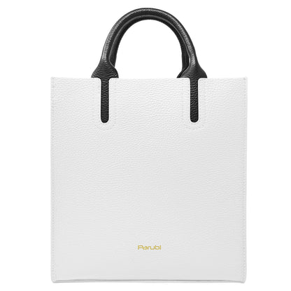 Borsa Donna a Mano con Tracolla, In Vera Pelle Morbida, Made in Italy, Modello Clizia Parubi Borse Bianco - vista 9