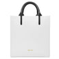Borsa Donna a Mano con Tracolla, In Vera Pelle Morbida, Made in Italy, Modello Clizia Parubi Borse Bianco - vista 9