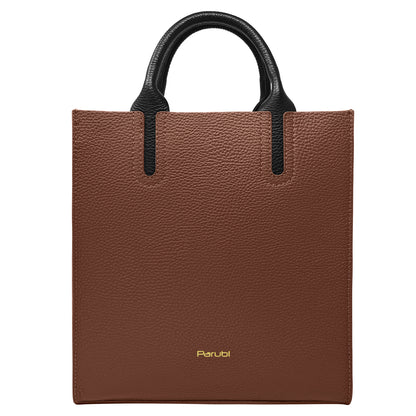 Borsa Donna a Mano con Tracolla, In Vera Pelle Morbida, Made in Italy, Modello Clizia Parubi Borse Marrone - vista 105
