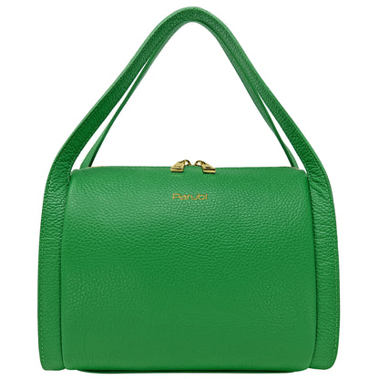 Borsa Donna a Mano con Tracolla, In Vera Pelle Morbida, Made in Italy, Modello Anette Parubi Borse Verde - foto prodotto