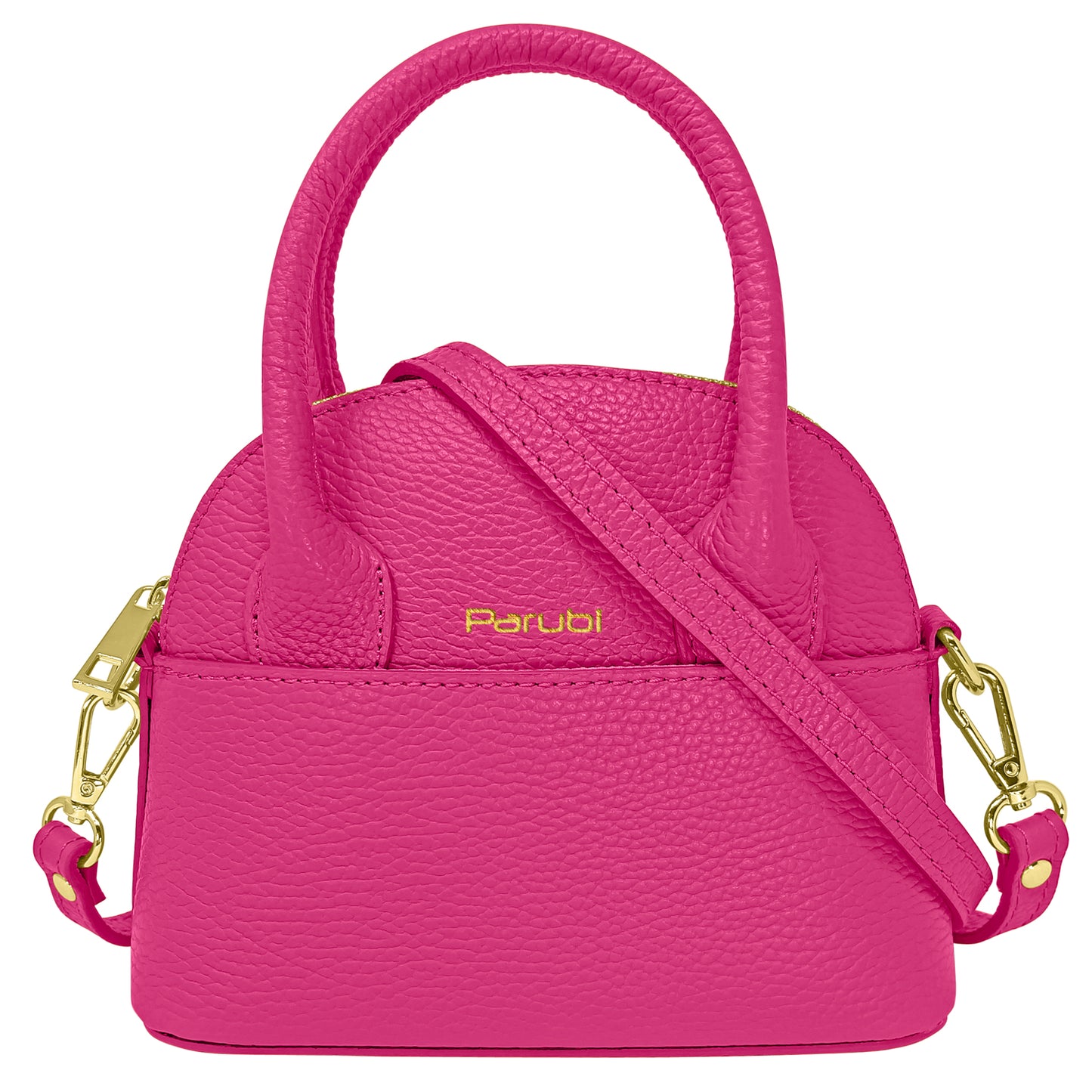 Borsa Donna Piccola a Mano con Tracolla, In Vera Pelle, Made in Italy, Modello Deva Parubi Borse Fucsia - vista 31