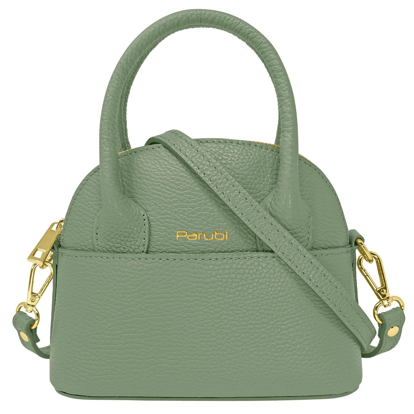Borsa Donna Piccola a Mano con Tracolla, In Vera Pelle, Made in Italy, Modello Deva Parubi Borse Verde Salvia - vista 19