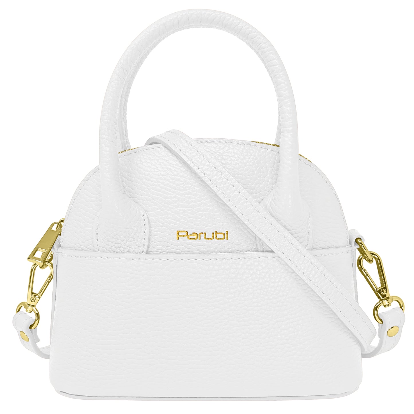 Borsa Donna Piccola a Mano con Tracolla, In Vera Pelle, Made in Italy, Modello Deva Parubi Borse Bianco - vista 103