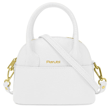 Borsa Donna Piccola a Mano con Tracolla, In Vera Pelle, Made in Italy, Modello Deva Parubi Borse Bianco - vista 103
