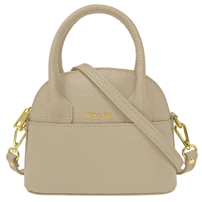 Borsa Donna Piccola a Mano con Tracolla, In Vera Pelle, Made in Italy, Modello Deva Parubi Borse Sabbia - vista 43