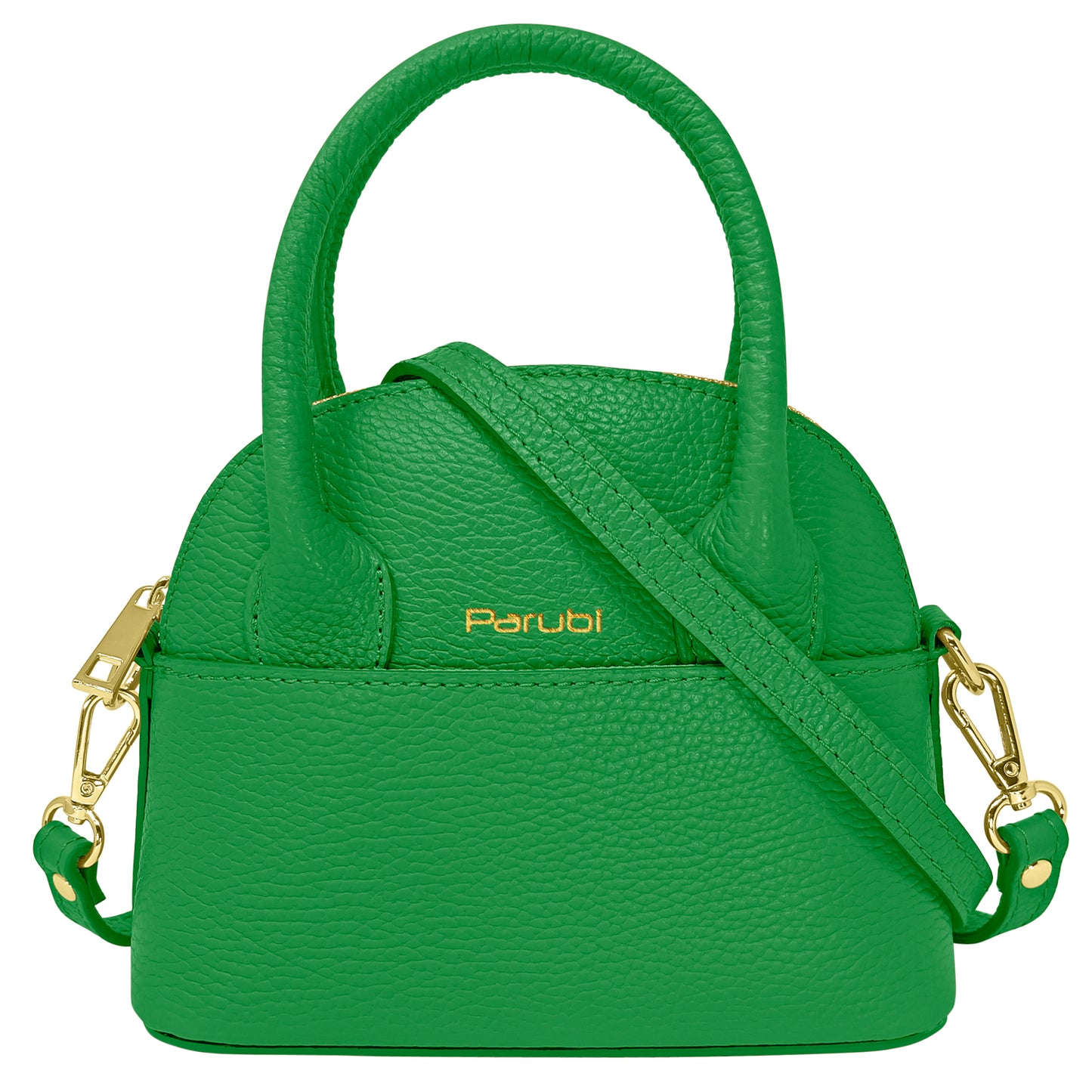 Borsa Donna Piccola a Mano con Tracolla, In Vera Pelle, Made in Italy, Modello Deva Parubi Borse Verde Bottiglia - vista 25