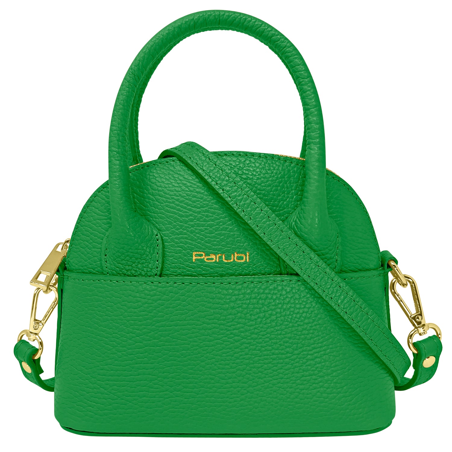 Borsa Donna Piccola a Mano con Tracolla, In Vera Pelle, Made in Italy, Modello Deva Parubi Borse Verde Bottiglia - vista 25