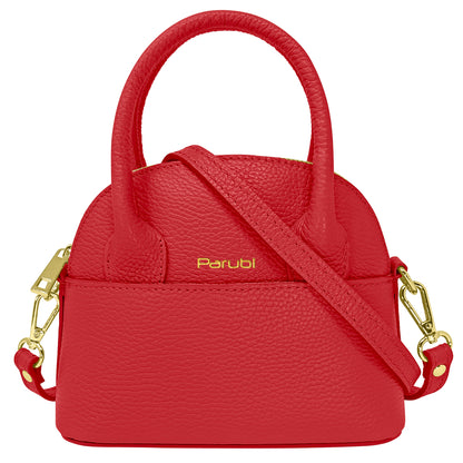 Borsa Donna Piccola a Mano con Tracolla, In Vera Pelle, Made in Italy, Modello Deva Parubi Borse Rosso - vista 67