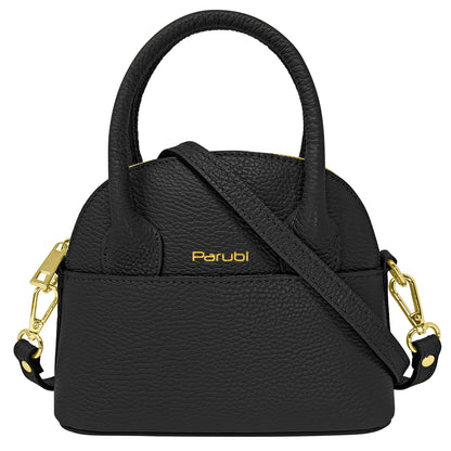 Borsa Donna Piccola a Mano con Tracolla, In Vera Pelle, Made in Italy, Modello Deva Parubi Borse Nero - vista 49