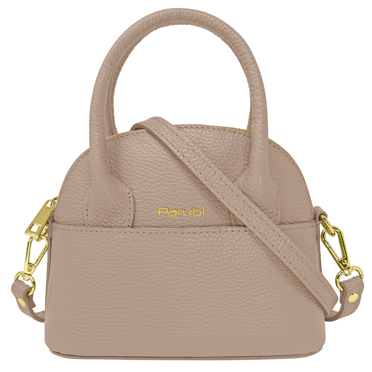 Borsa Donna Piccola a Mano con Tracolla, In Vera Pelle, Made in Italy, Modello Deva Parubi Borse Tortora - vista 73