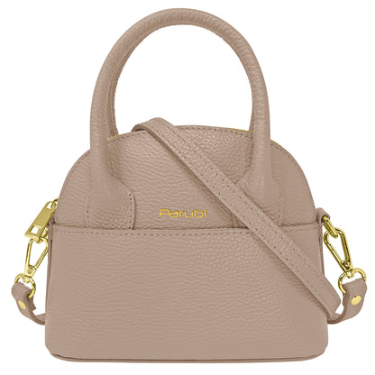 Borsa Donna Piccola a Mano con Tracolla, In Vera Pelle, Made in Italy, Modello Deva Parubi Borse Tortora - vista 73
