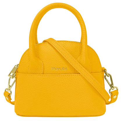 Borsa Donna Piccola a Mano con Tracolla, In Vera Pelle, Made in Italy, Modello Deva Parubi Borse Giallo - vista 97