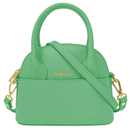 Borsa Donna Piccola a Mano con Tracolla, In Vera Pelle, Made in Italy, Modello Deva Parubi Borse Verde Pastello - vista 55